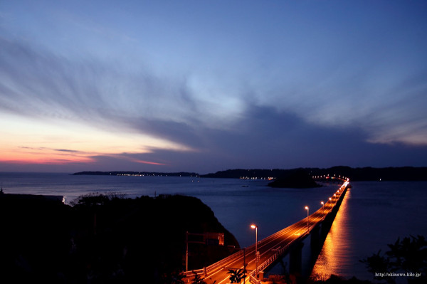 角島大橋のライトアップ・夜景